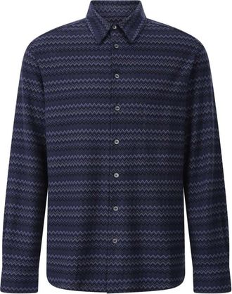 Missoni Heren, Overhemden, Blauw, Maat: 2XL Katoen