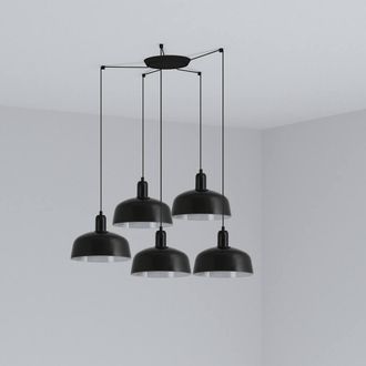 Netlighting Tatawin Medium 5 Light Black Cluster Drop Pendant Lamp