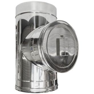 MBM Tubo De Chimenea Doble Aislado De Pared De Acero Inoxidable, Elemento De Inspecci&oacute;n, Dn 350/400