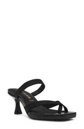 Anne Klein Jevelli Toe Loop Sandal in Black Stretch at Nordstrom Rack, Size 9.5
