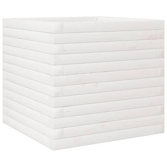 Berkfield Home Garden Planter White 50x50x45.5 cm Solid Wood Pine