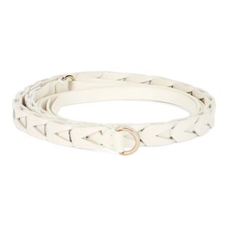 Red Valentino Belts, unisex, White, Size: L Woven Leather Belt