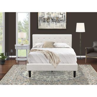 East West Furniture NL19F-1HI14 2 Piece Bedroom Set - 1 Bed White Velvet Fabric Headboard and 1 Small Night Stand - Urban Gray Finish Nightstand