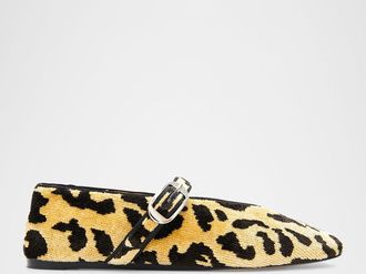 Le Monde Beryl Stella Leopard Velvet Ballerina Flats