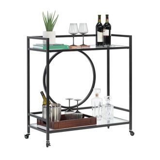 Sauder International Lux Storage Cart, Black finish