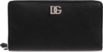 Dolce & Gabbana Calfskin Portemonnee met Logo - Heren - Portefeuilles - Zwart - ONE Size - Leer - Accessoires