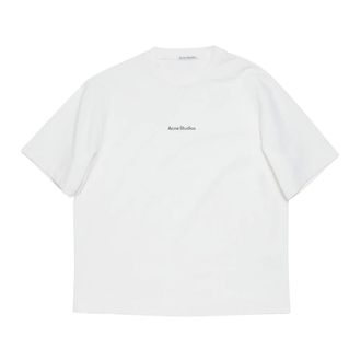 Acne Studios T-Shirts, female, White, S, Logo T-Shirt Boxy Fit