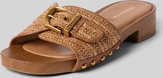 Tamaris Tamaris Pantoletten mit Bast-Optik-Applikation in Cognac, Gr&ouml;&szlig;e 36