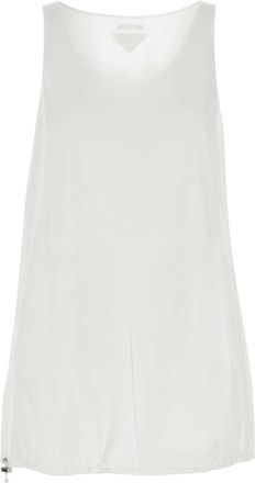 Prada Womens White Cotton Reversibile Mini Dress - Size Small