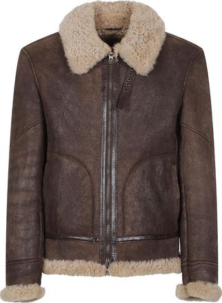 STEWART Sylvester Aviator Jas - Heren - Jassen - Bruin - L - Leer - Jassen