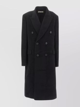 Our Legacy long double-breasted coat notched lapels