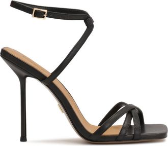Kazar Zwarte sandalen met een slanke hak - Dames - Sandalen met hakken - Zwart - 38 EU - Leer - Schoenen