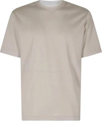 Eleventy T-shirt met ronde hals - Heren - T-shirts - Beige - S - Katoen - Tops