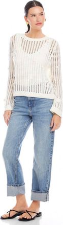 Fifteen Twenty Liv Crochet Sweater In Off White
