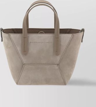 Brunello Cucinelli luxe suede shoulder bag