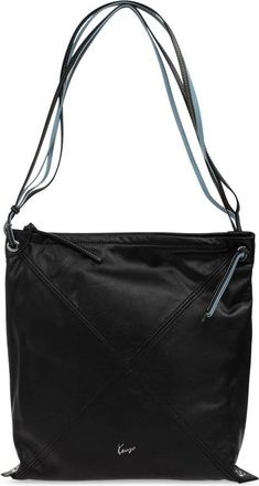 Kenzo Leren Tas met Logo - Dames - Shoppers - Zwart - ONE Size - Leer - Tassen
