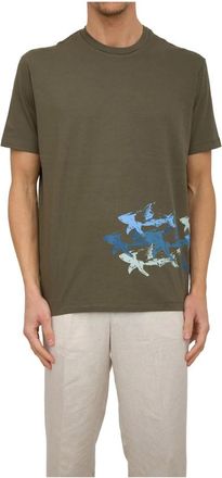 Paul & Shark Groen Katoenen T-shirt - Heren - T-shirts - Groen - M - Katoen - Tops