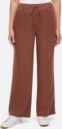 Three Dots Linen Wide Leg Pants in Mustang at Nordstrom Rack, Size X-Large