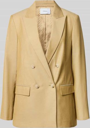 Comma Blazer mit Leinen-Anteil und Pattentaschen in Beige, Gr&ouml;&szlig;e 34