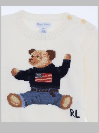 Polo Ralph Lauren Polo Bear Graphic Cotton Sweater - White