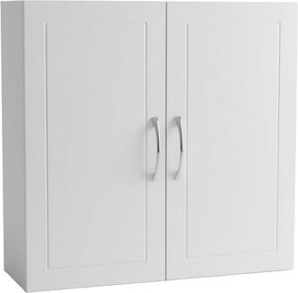 Relaxdays Relaxdays bathroom wall cabinet, 2 adjustable shelves, HxWxD: 60 x 60 x 18 cm, compact design, white/silver