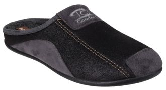 Cotswold Westwell Stoffen Heren Zwarte Pantoffels