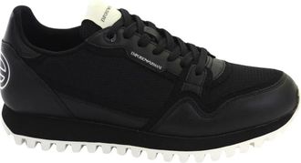 Emporio Armani Sneakers - Heren - Sneakers - Zwart - 41 1/2 EU - Polyester - Schoenen