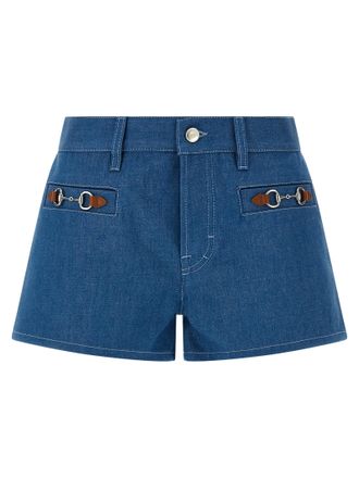 Gucci Blue Cotton Bermuda Womens Shorts