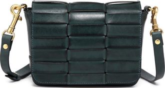 OLD TREND Lupi Woven Leather Crossbody Bag in Teal at Nordstrom Rack