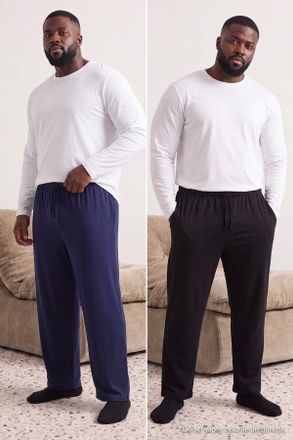 Trendyol MAN Heren Zwart Effen Normale taille Grote maten Pyjama- Onderdelen
