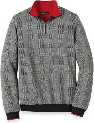 Paul Fredrick Cotton Quarter Zip Mock Neck Sweater
