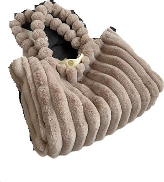 Generic Womens Plush Bags Plush Bag Shoulder For Womens Soft Crossbody Purse Velvety Tote With Chain Strap Winter Accessory(Khaki)