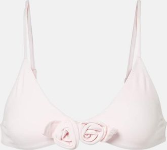 Coperni Floral-appliqué bikini top