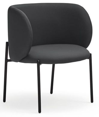 Teulat Design Sessel Mogi mit Armlehnen, Kunstleder Schwarz