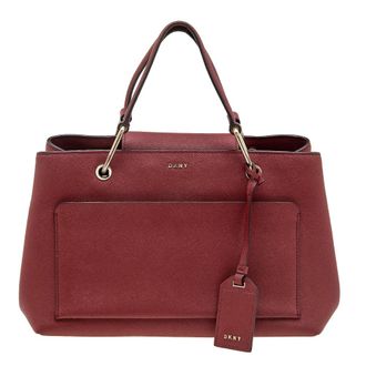 DKNY Dkny Dark Red Leather Front Pocket Tote