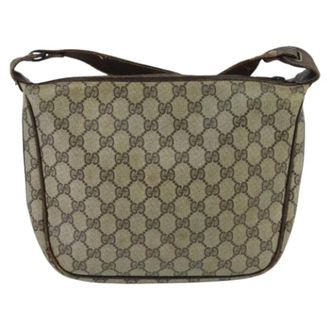 Gucci Pre-owned Cross Body Bags, female, Beige, Size: ONE SIZE Pre-owned Vintage GG Canvas Shoulder Bag
