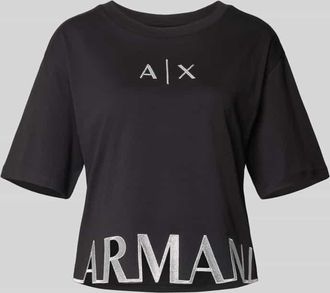 A|X Armani Exchange T-Shirt mit Label-Detail in Black, Größe XL