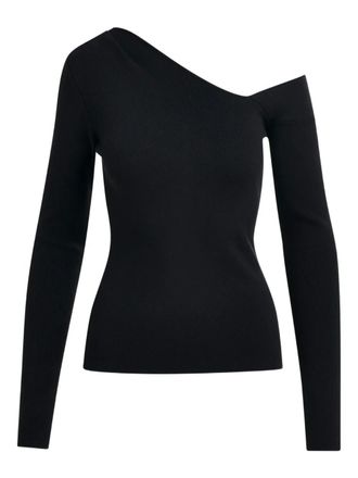 Essentiel Imeric asymmetric ribbed sweater - women - Viscose/Polyester - S - Black