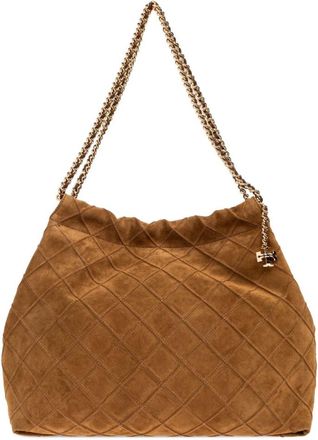 Tory Burch Brown Quilted Tote