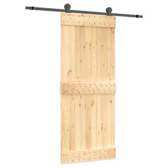 vidaXL Puerta Corredera Natural Y Negro 85 X 210 Cm Vidaxl
