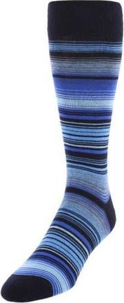 Trafalgar Store Aciano Micro Mulit-Stripe Mid-Calf Dress Socks in Multiple Blues Micro Stripes at Nordstrom