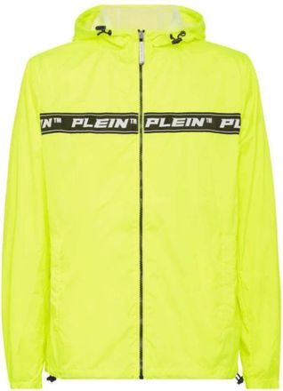 Philipp Plein Gele Nylon Windbreaker Hooded Jas - Heren - Zomerjassen - Geel - XL - Nylon - Jassen