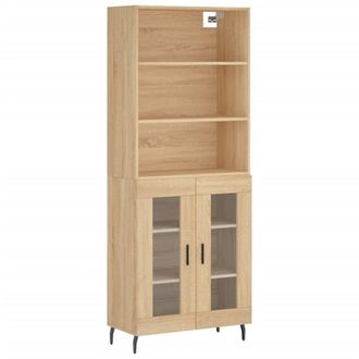 Berkfield Home Highboard Sonoma Oak 69.5x34x180 cm Engineered Wood in Light Tan
