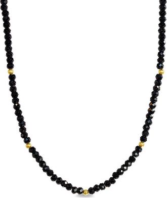 Jewelmak 14K Black Spinel Necklace