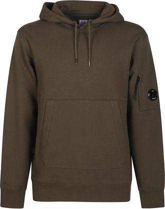 C.P. Company Logo Hooded Sweatshirt - Heren - Hoodies - Groen - L - Katoen - Hoodies & sweatvesten