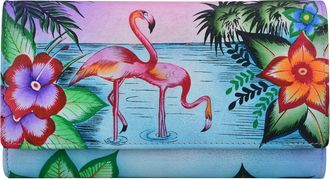 Anuschka Womens 1860 Ladies Wallet, Tropical Flamingos, One Size