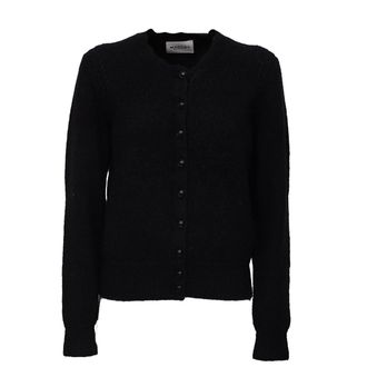 Isabel Marant Naia Round Neck Contrast Trim Alpaca-Blend Cardigan