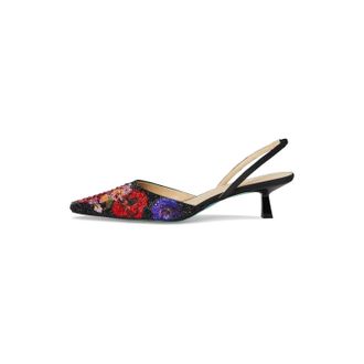 Betsey Johnson Womens Oppal Dress Heels In Black/flowers