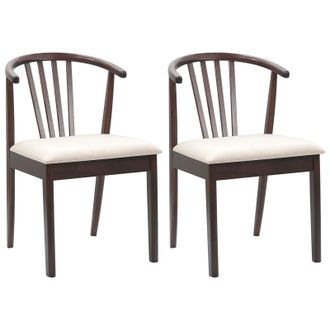 vidaXL Silla De Comedor 2 Pcs Marr&oacute;n Claro Y Claro Vidaxl