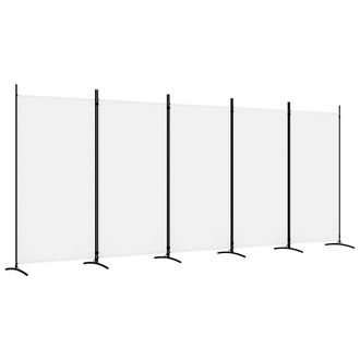 vidaXL Biombo Divisor De 5 Paneles De Tela Blanco 433x180 Cm Vidaxl